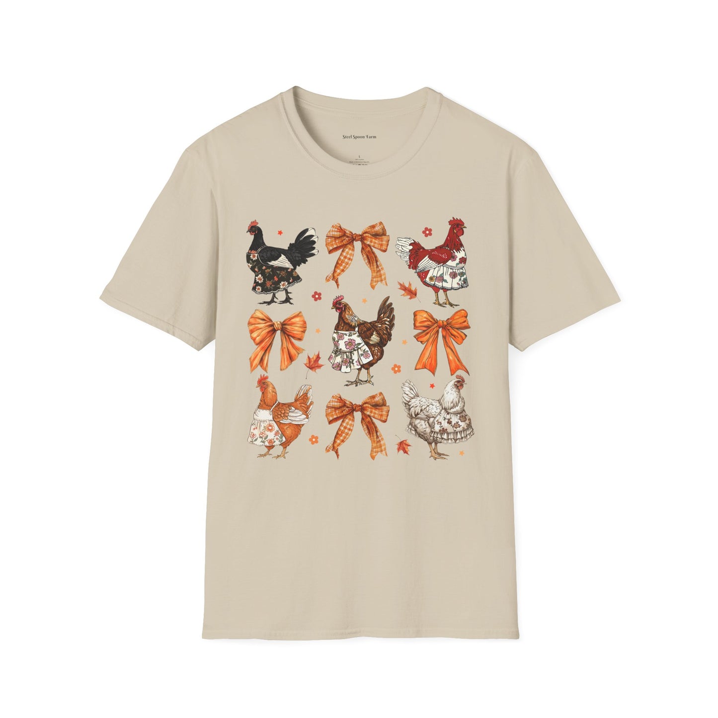 Chickens in Aprons Farm Thanksgiving Unisex Softstyle T-Shirt