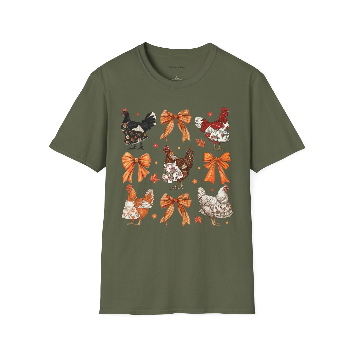 Chickens in Aprons Farm Thanksgiving Unisex Softstyle T-Shirt