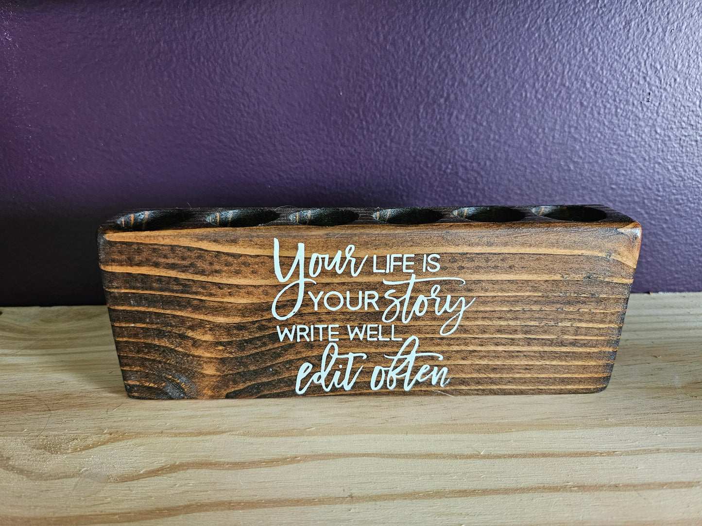 Essential Oil Bottle Wood Block Organizer
