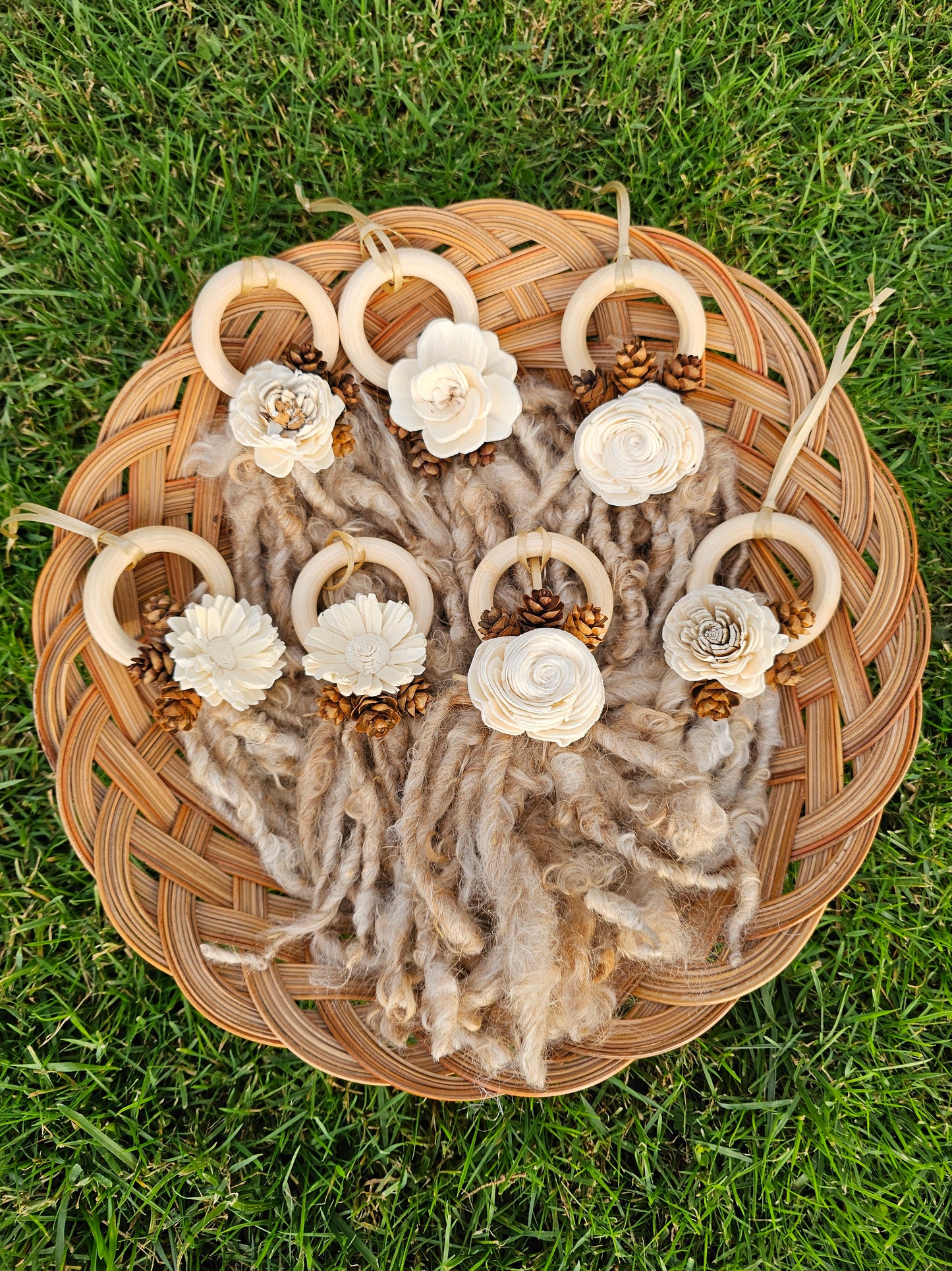 Mohair Tassel Neutral Boho Rustic Ornament