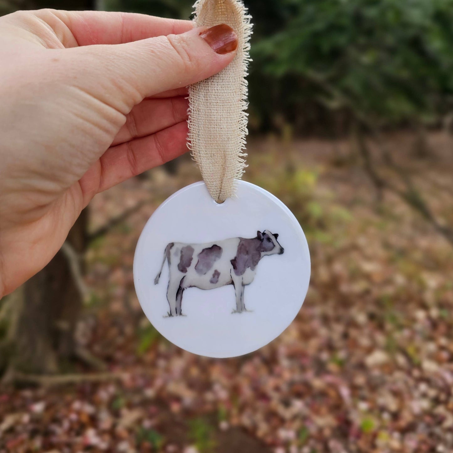 Holstein Cow Ceramic Ornament
