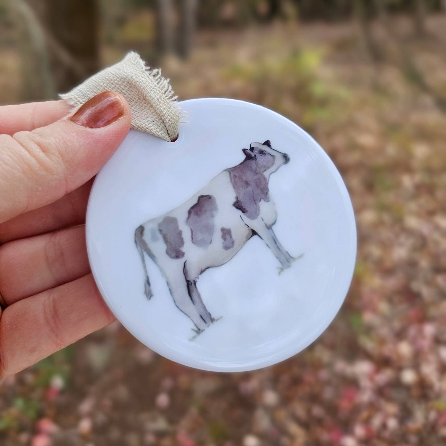 Holstein Cow Ceramic Ornament