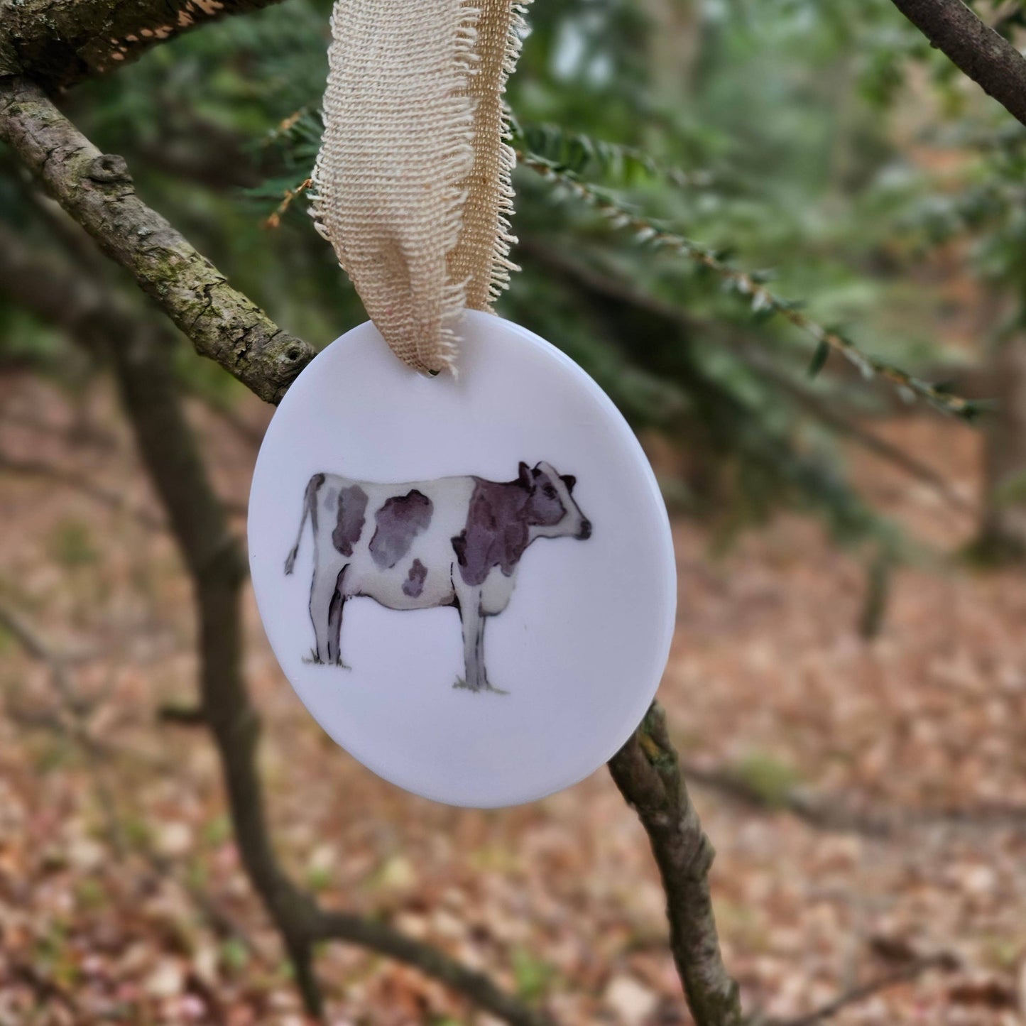 Holstein Cow Ceramic Ornament