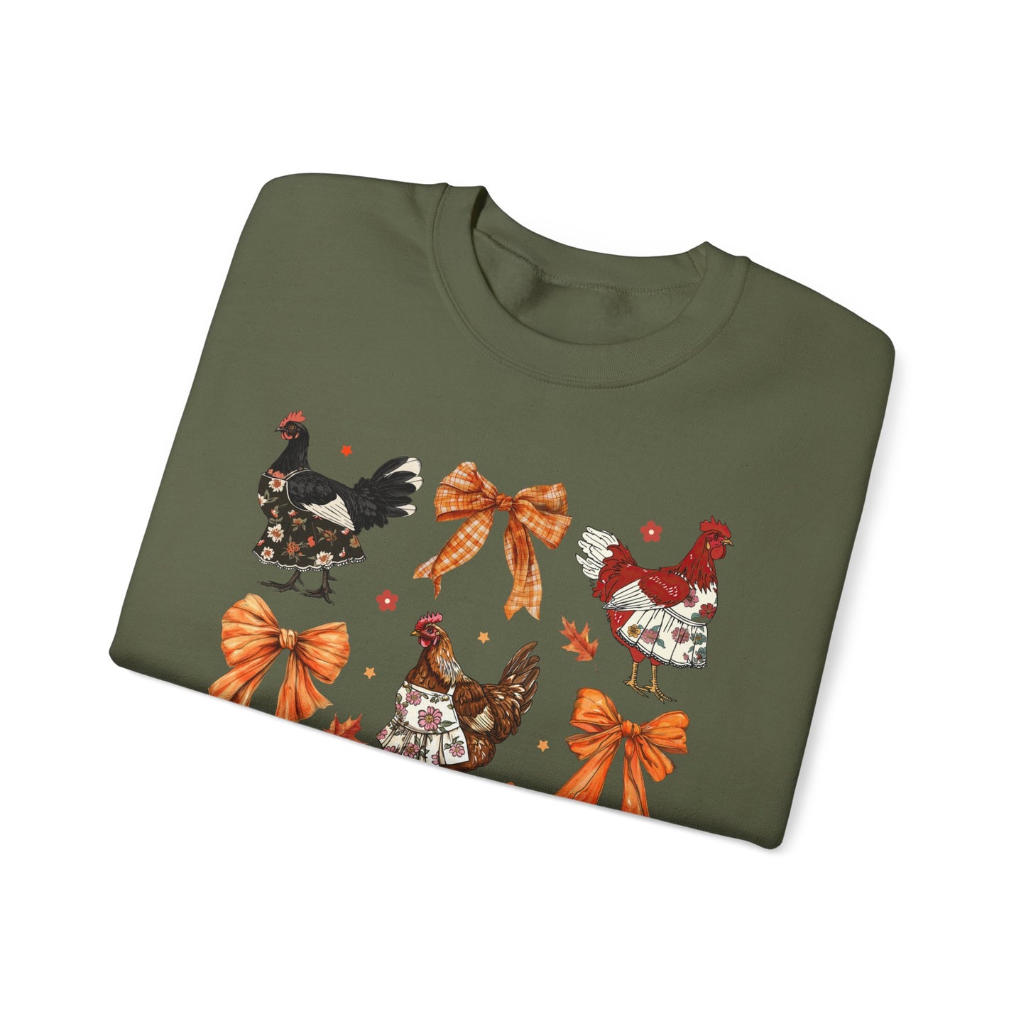 Chickens in Aprons Farm Thanksgiving Unisex Heavy Blend™ Crewneck Sweatshirt