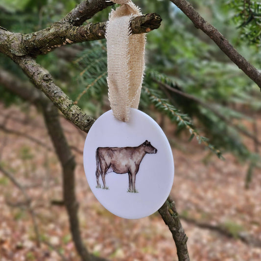 Jersey Cow Ceramic Ornament