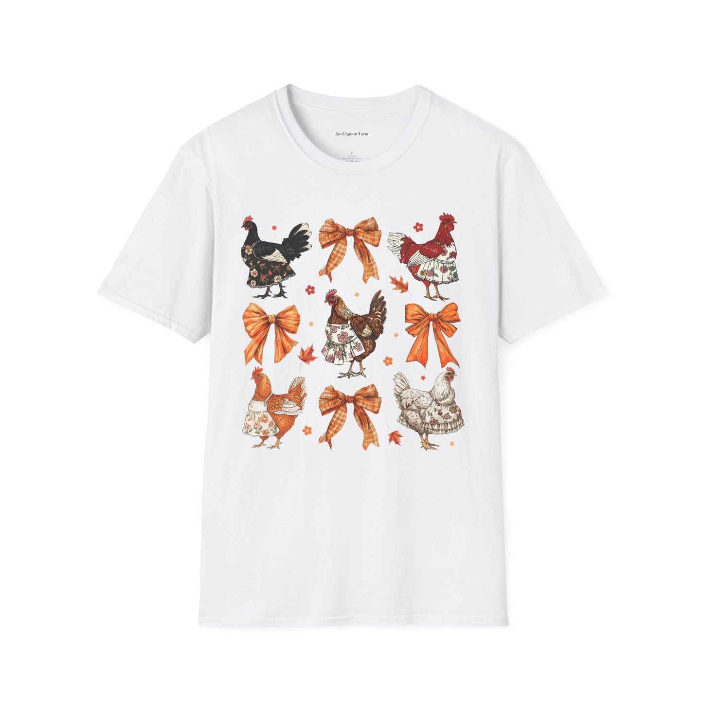 Chickens in Aprons Farm Thanksgiving Unisex Softstyle T-Shirt