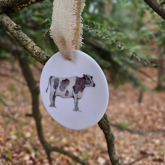 Holstein Cow Ceramic Ornament