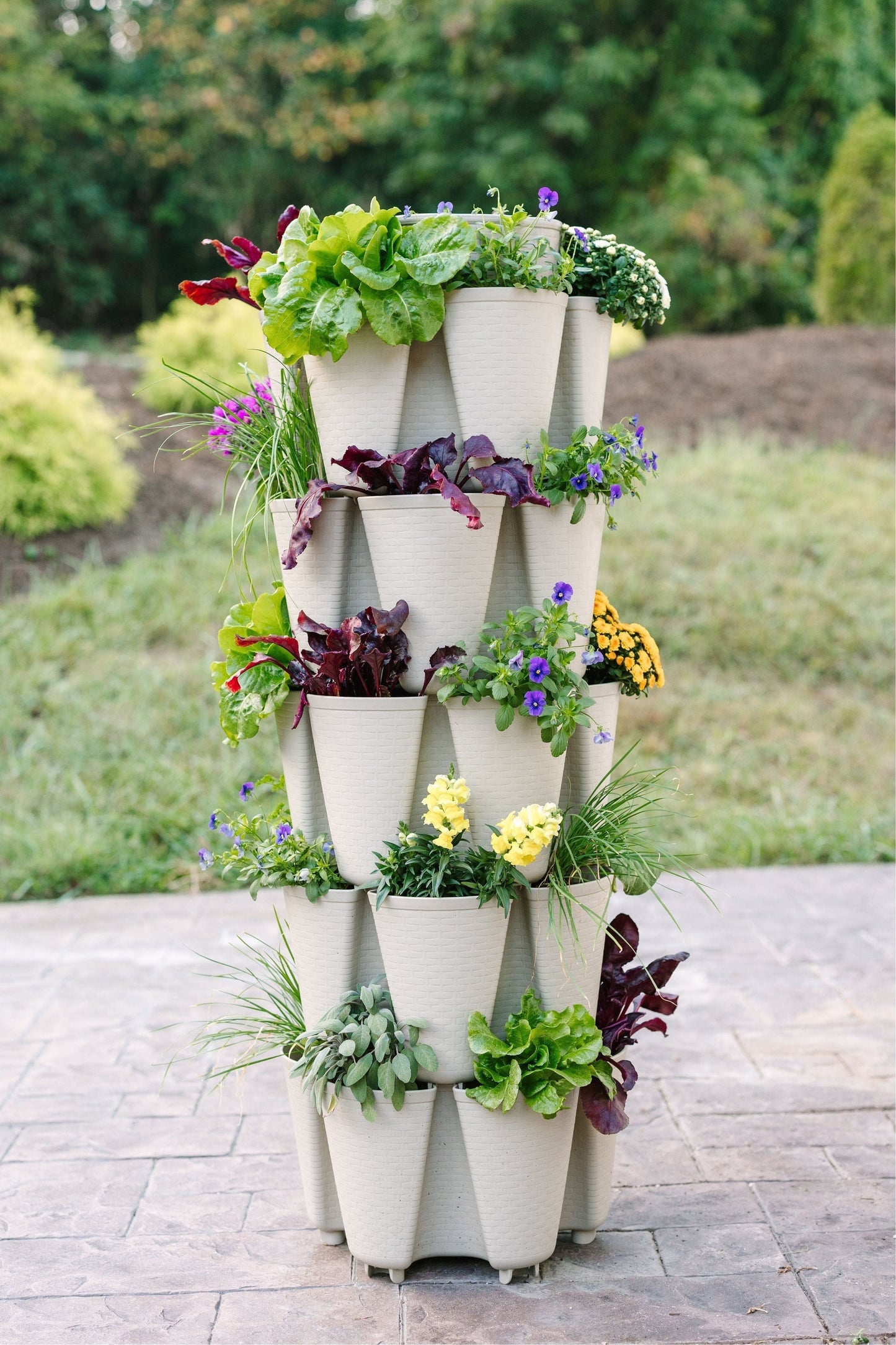 5 Tier GreenStalk Garden Original Vertical Planter - Basket Weave Texture